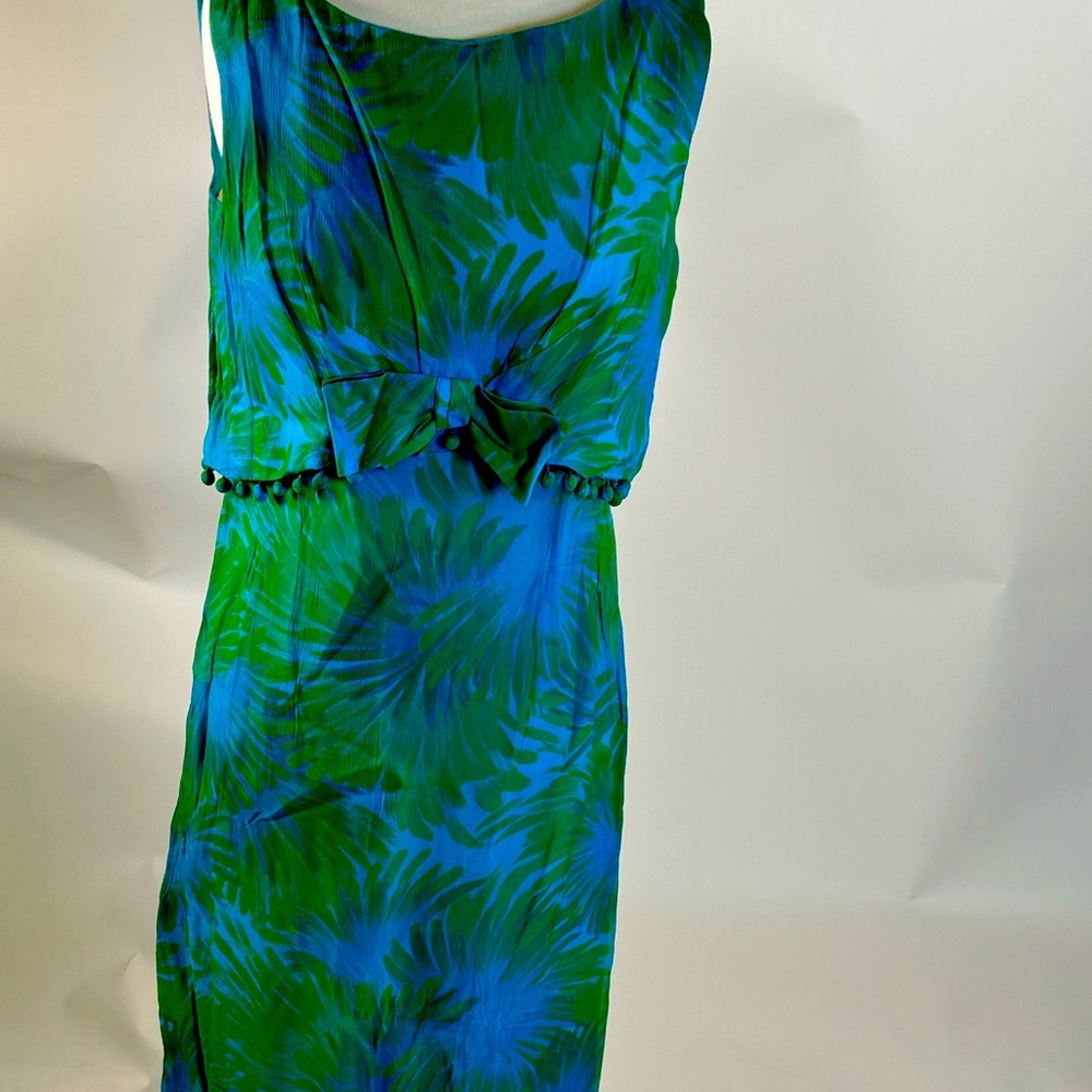Early ‘60s Blue and Green Sleeveless Dress